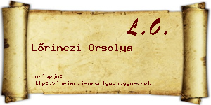 Lőrinczi Orsolya névjegykártya